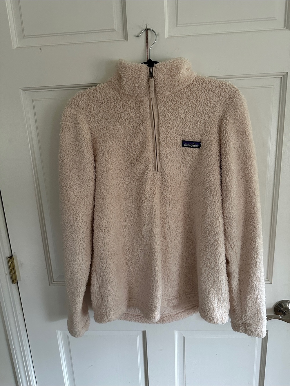 Patagonia Cream Fleece Quarter-Zip Jacket chest 40 pit to pit 20 L 25 Large